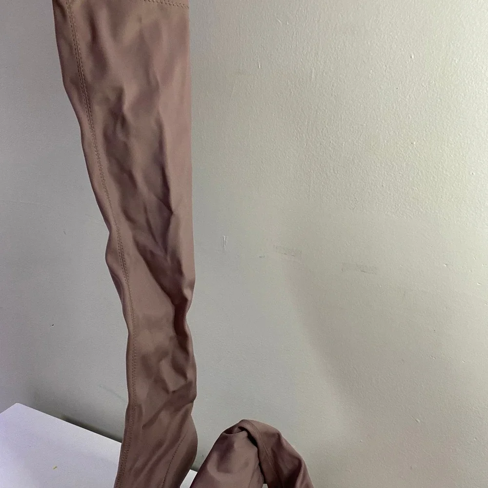 Over‎ The Knee Sock Boots Womens 10 Mauve Stiletto Stretch
